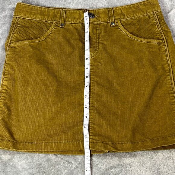 Athleta‎ Women's Mini Skirt Size 4 Mustard Yellow Corduroy5-Pocket Casual Cotton - Picture 10 of 13